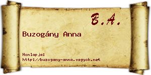 Buzogány Anna névjegykártya