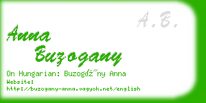 anna buzogany business card